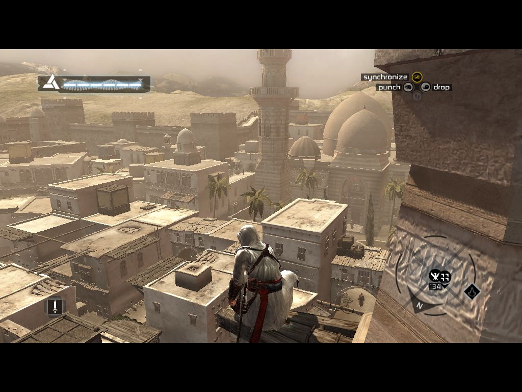 Assassin's Creed (Director's Cut Edition) (Windows) screenshot: Nice view of the city. You can go everywhere, and climb all houses and towers.