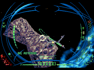 DarXide (SEGA 32X) screenshot: There's a target asteroid.