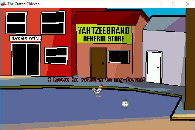 The Crazed Chicken (Windows) screenshot: Chicken Mickey should find the way to the farm