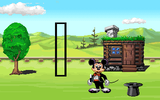 Mickey's Colors & Shapes (DOS) screenshot: Act 2 then shows the supporting shape pressed