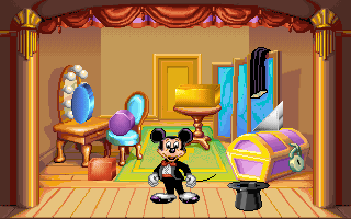Mickey's Colors & Shapes (DOS) screenshot: Act 1 juggles shapes