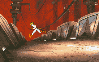 Space Ace II: Borf's Revenge (DOS) screenshot: Running.