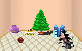 Mickey's Colors & Shapes (DOS) screenshot: Act 3 - The animal is hidden in the scene