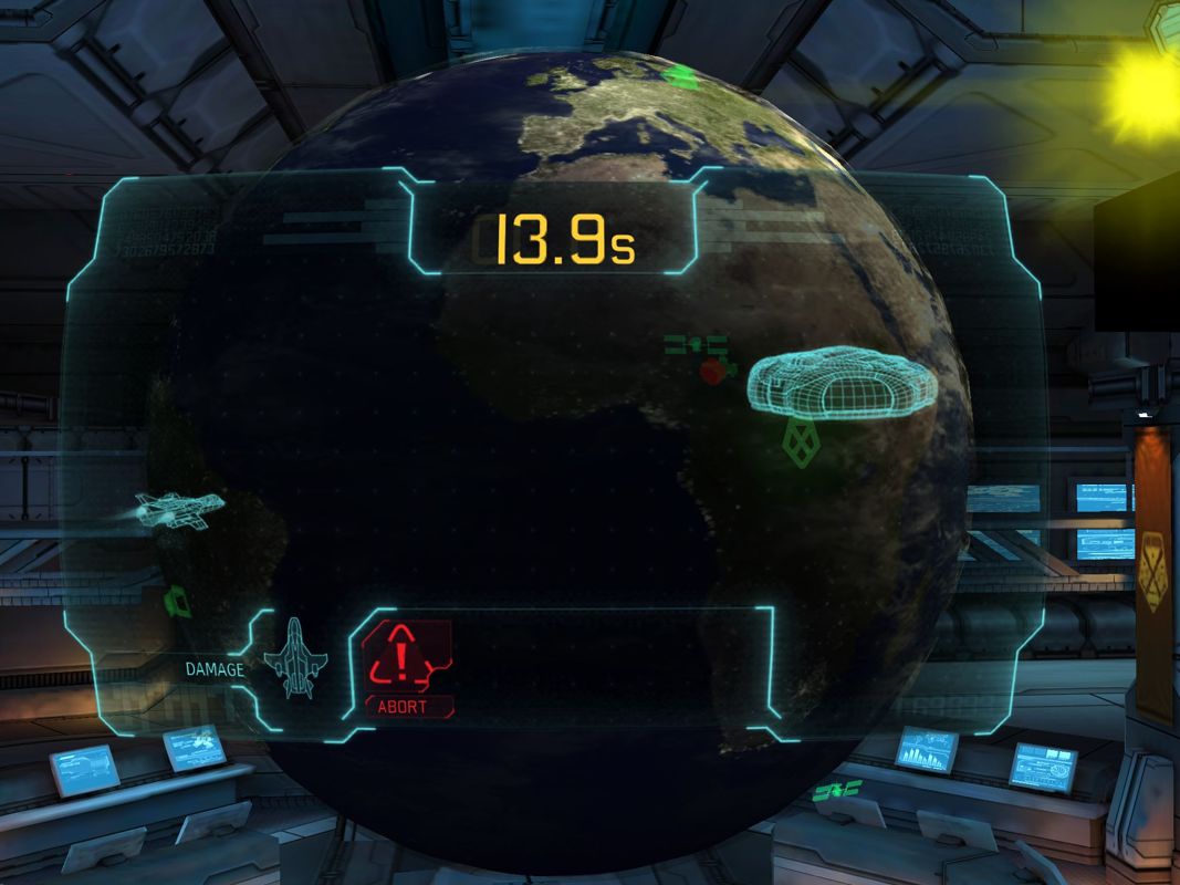 XCOM: Enemy Within (iPad) screenshot: Raven-1 engaging UFO