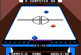 Superstar Indoor Sports (Apple II) screenshot: Air Hockey