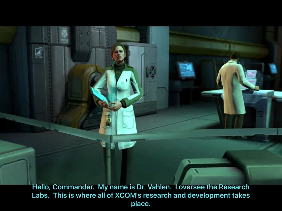 XCOM: Enemy Within (iPad) screenshot: Research Dr. Vahlen