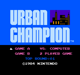 Urban Champion (NES) screenshot: Title Screen