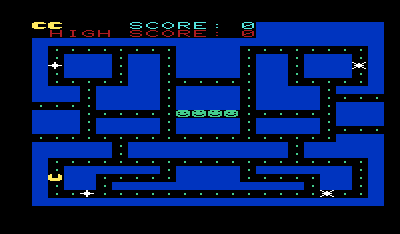 Chomper Man (VIC-20) screenshot: Starting a new game.