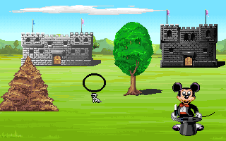 Mickey's Colors & Shapes (DOS) screenshot: Act 3 - Finally find the dog behind the circle