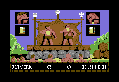 Blood 'n Guts (Commodore 64) screenshot: Ale drinking