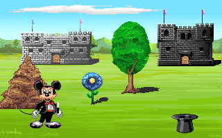 Mickey's Colors & Shapes (DOS) screenshot: Act 3 - A dog has run away an is hidden