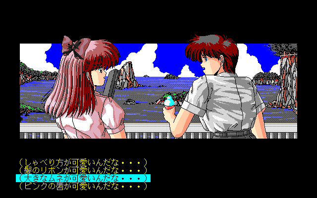 Sweet Emotion (PC-98) screenshot: Choices