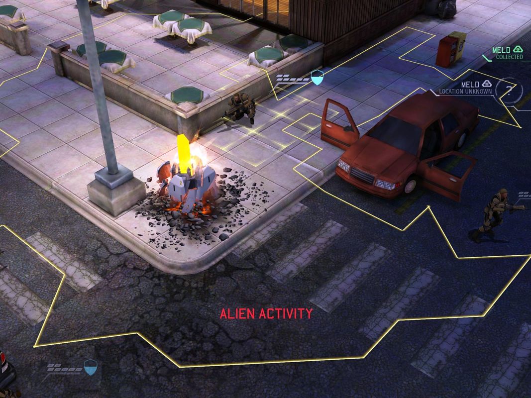 XCOM: Enemy Within (iPad) screenshot: End turn - Alien Activity