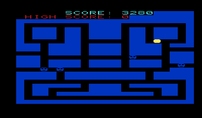 Chomper Man (VIC-20) screenshot: Level cleared.