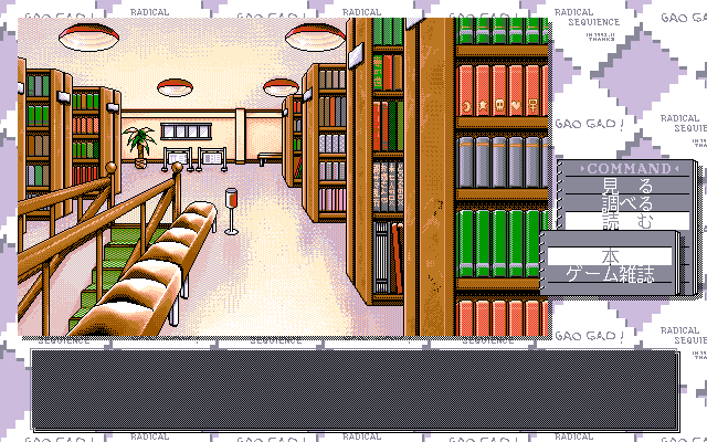 GaoGao! 1st: Radical Sequence (PC-98) screenshot: Library