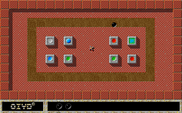 Oxyd (DOS) screenshot: The position of the colors are different each time you play