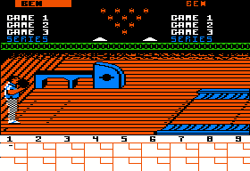 Superstar Indoor Sports (Apple II) screenshot: Bowling