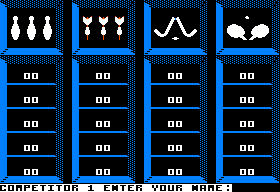 Superstar Indoor Sports (Apple II) screenshot: Game selection