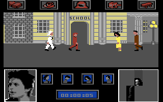 Back to the Future (Commodore 64) screenshot: The starting location