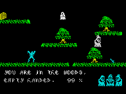 Sorcery (ZX Spectrum) screenshot: Quickly going for a sword.