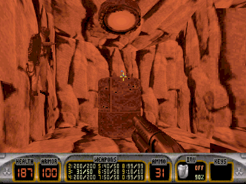 Duke Nukem 3D (DOS) screenshot: We meet again, Dr. Jones... for the last time!