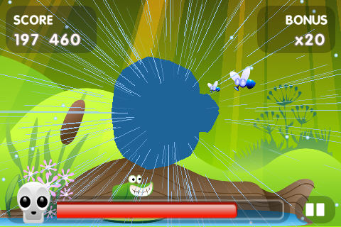 Sil: The Silhouette Game (iPhone) screenshot: Speed lines whoosh by when you chain combos