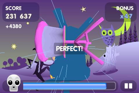 Sil: The Silhouette Game (iPhone) screenshot: Rotate the drum kit, quickly!