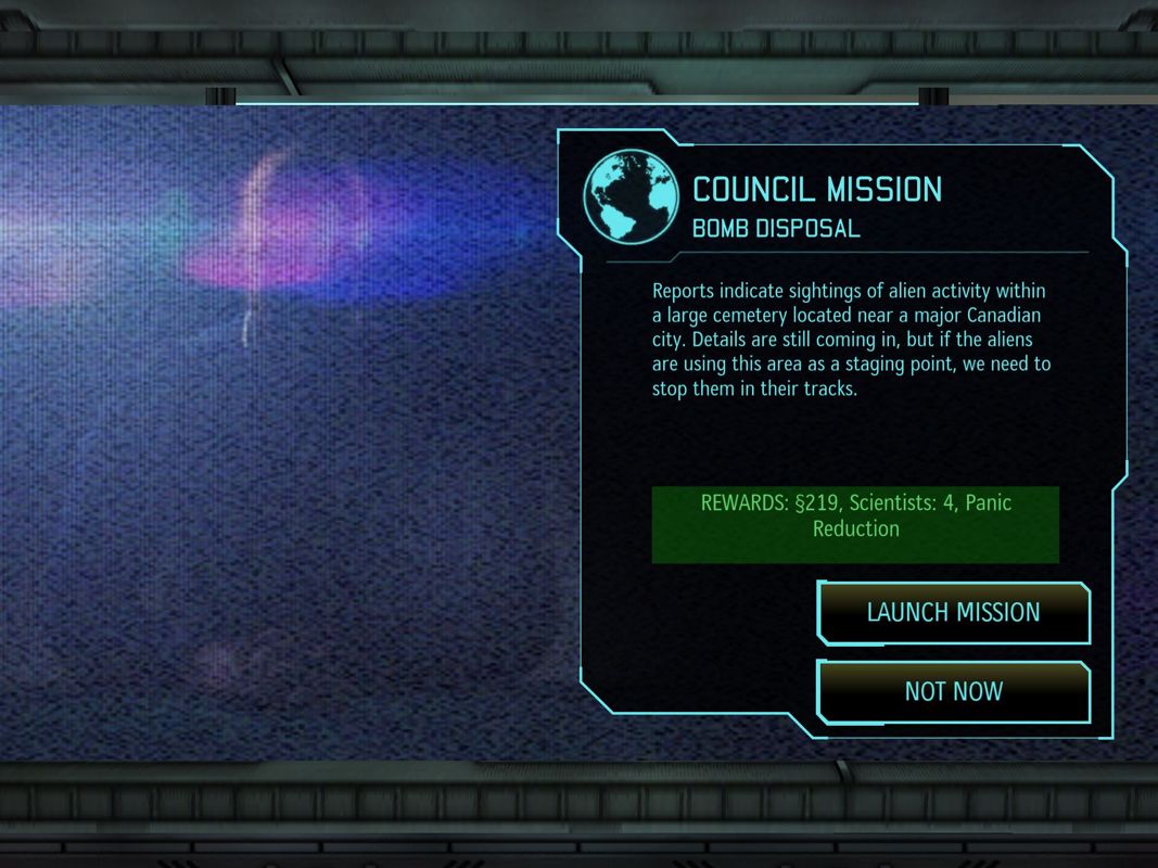 XCOM: Enemy Within (iPad) screenshot: Council Mission Bomb Disposal