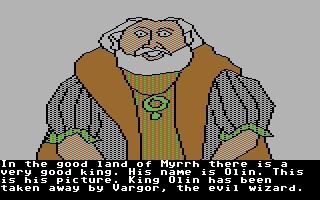 Olin in Emerald: Kingdom of Myrrh (Commodore 64) screenshot: The Story