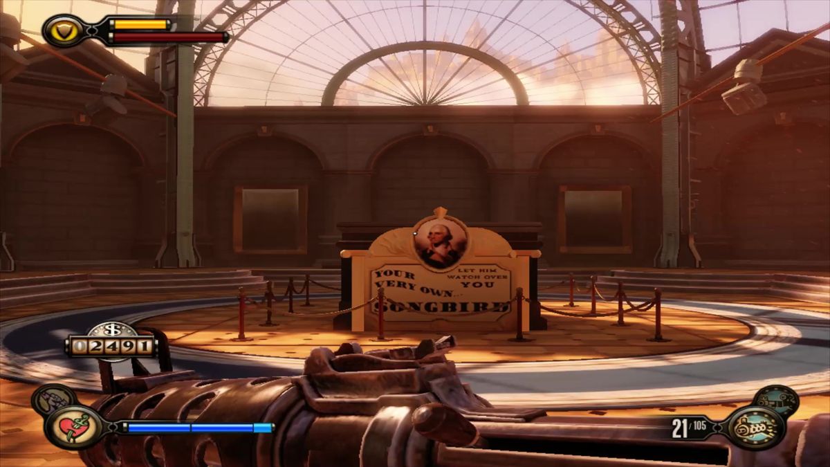 BioShock Infinite: Clash in the Clouds (Macintosh) screenshot: Now with cash in hand lets add the Song Bird model