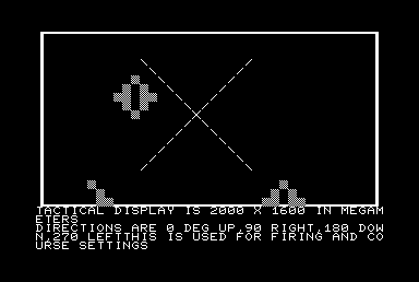 Conflict 2500 (Commodore PET/CBM) screenshot: Tactical display view