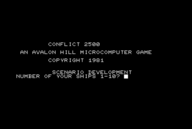 Conflict 2500 (Commodore PET/CBM) screenshot: Title