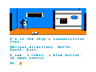 Trekboer (TRS-80 CoCo) screenshot: Communications room
