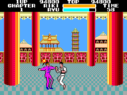 Black Belt (SEGA Master System) screenshot: Ryu hurt