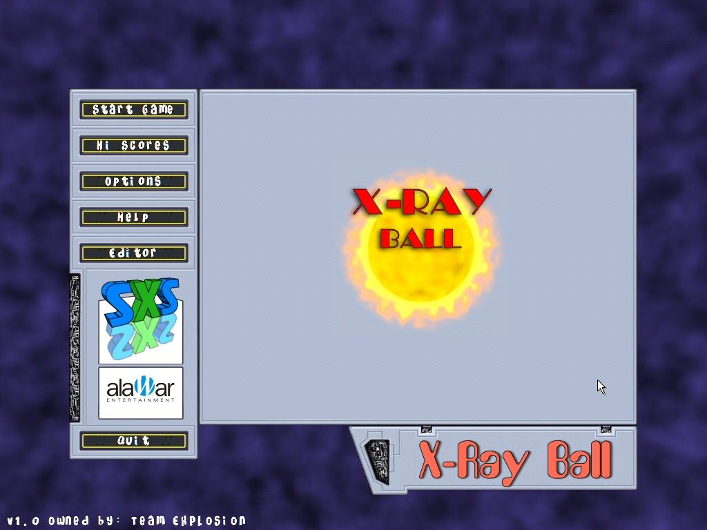 X-Ray Ball (Windows) screenshot: Main menu