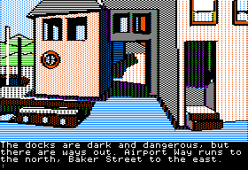 Mindshadow (Apple II) screenshot: Docks.