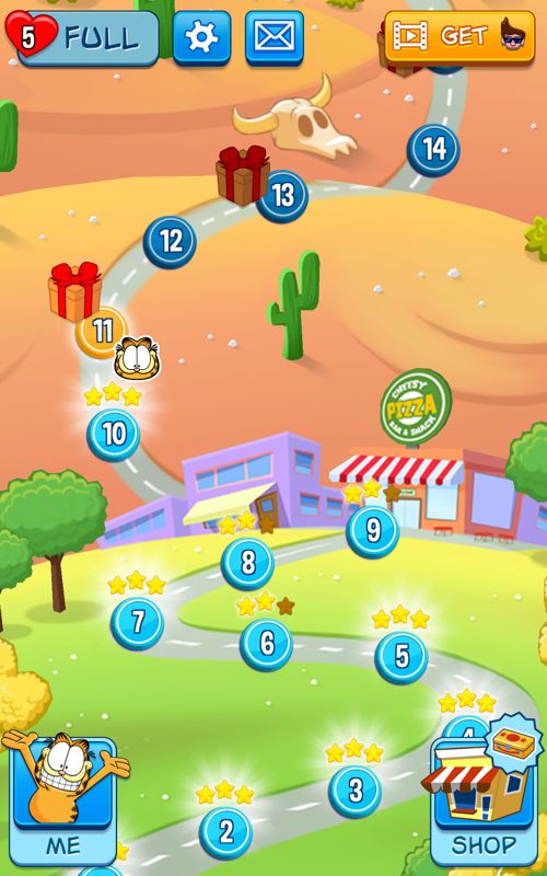 Garfield: My Big Fat Diet (Android) screenshot: Level progress