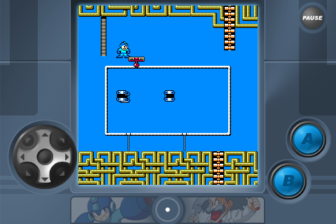 Mega Man 2 (iPhone) screenshot: Crash man's stage (landscape mode)