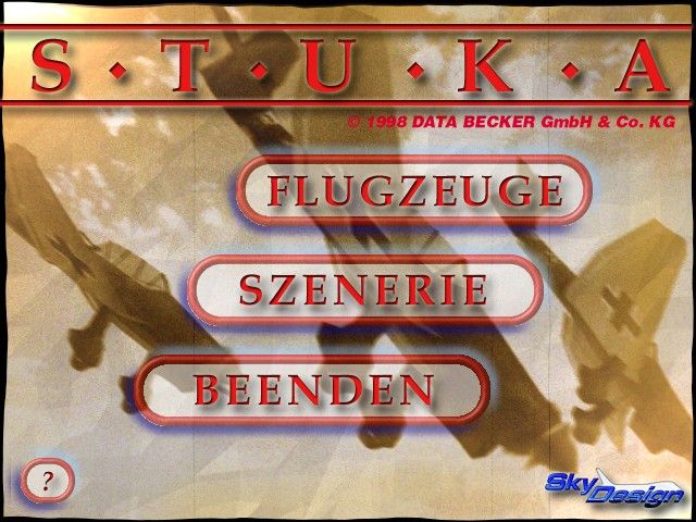 Stuka Dive Bomber (Windows) screenshot: Main menu