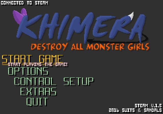 Khimera: Destroy All Monster Girls (Windows) screenshot: Main menu