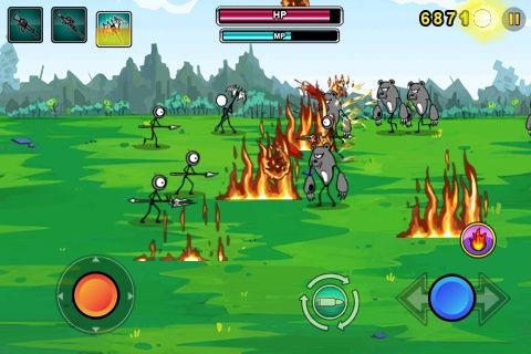 Cartoon Wars: Gunner (iPhone) screenshot: Bear-like robots are very tough enemies.