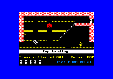 Jet Set Willy II: The Final Frontier (Amstrad CPC) screenshot: I've gone into the top landing