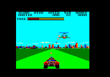 Fire and Forget (Amstrad CPC) screenshot: Fighting helicopters.