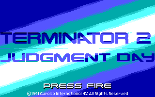 Terminator 2: Judgment Day (DOS) screenshot: Title screen (Tandy)