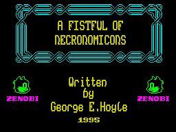 A Fistful of Necronomicons (ZX Spectrum) screenshot: The title screen