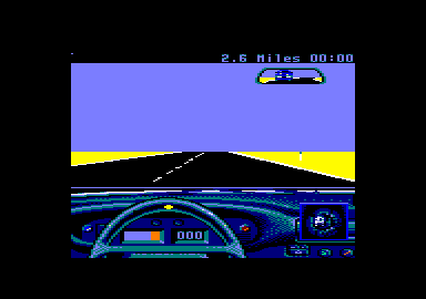 The Duel: Test Drive II (Amstrad CPC) screenshot: Starting location