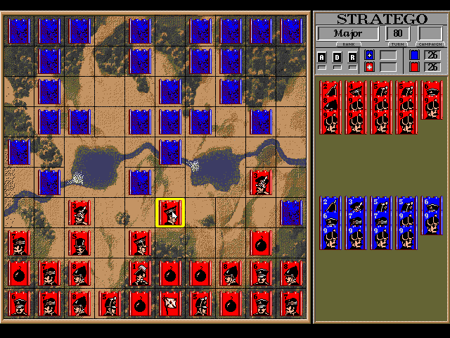 Stratego (DOS) screenshot: Main Game Screen