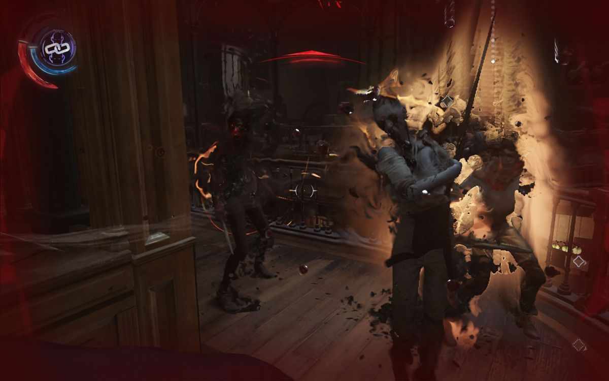 Dishonored 2 (Windows) screenshot: An encounter with three witches