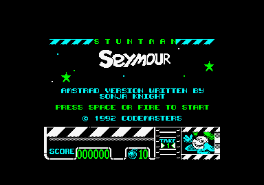 Stuntman Seymour (Amstrad CPC) screenshot: Main menu