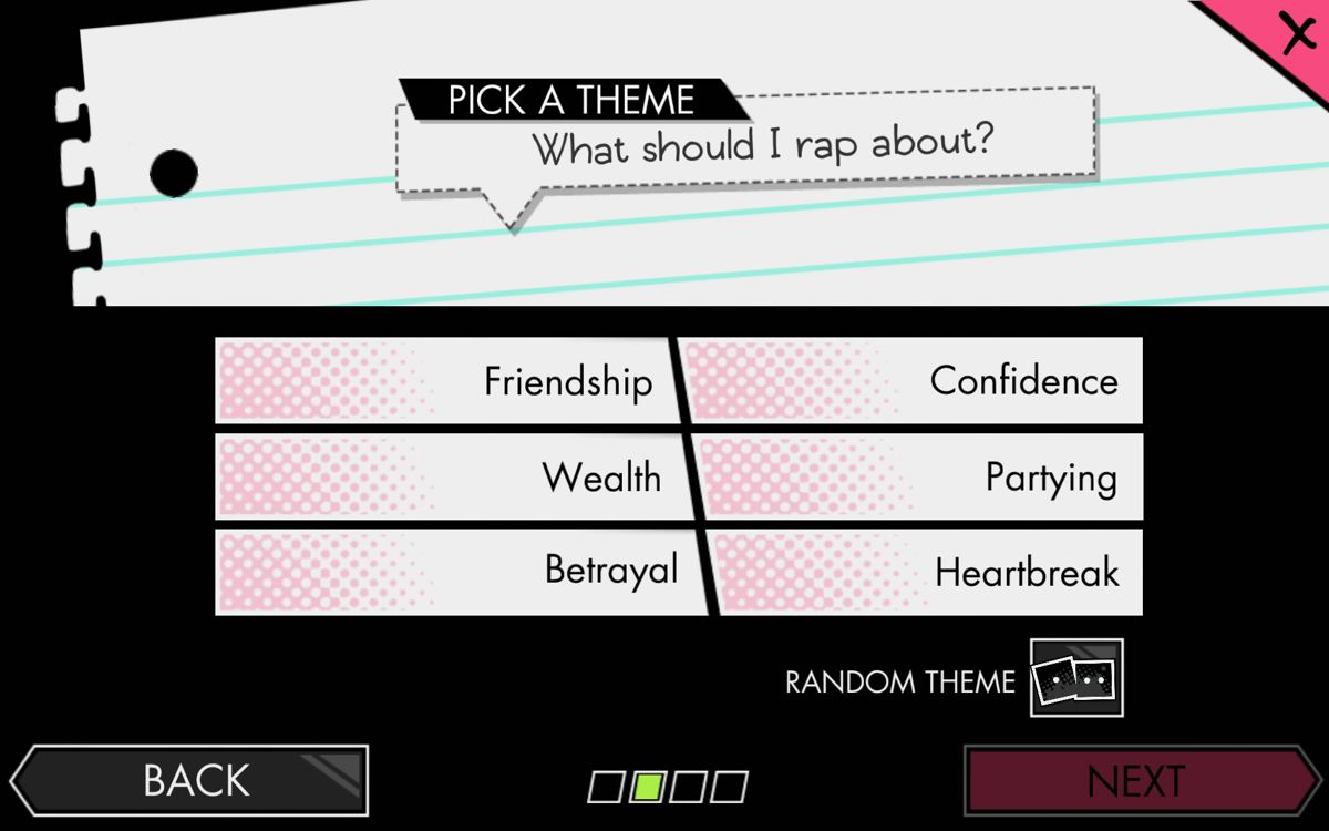 Nicki Minaj: The Empire (Android) screenshot: First select a theme.